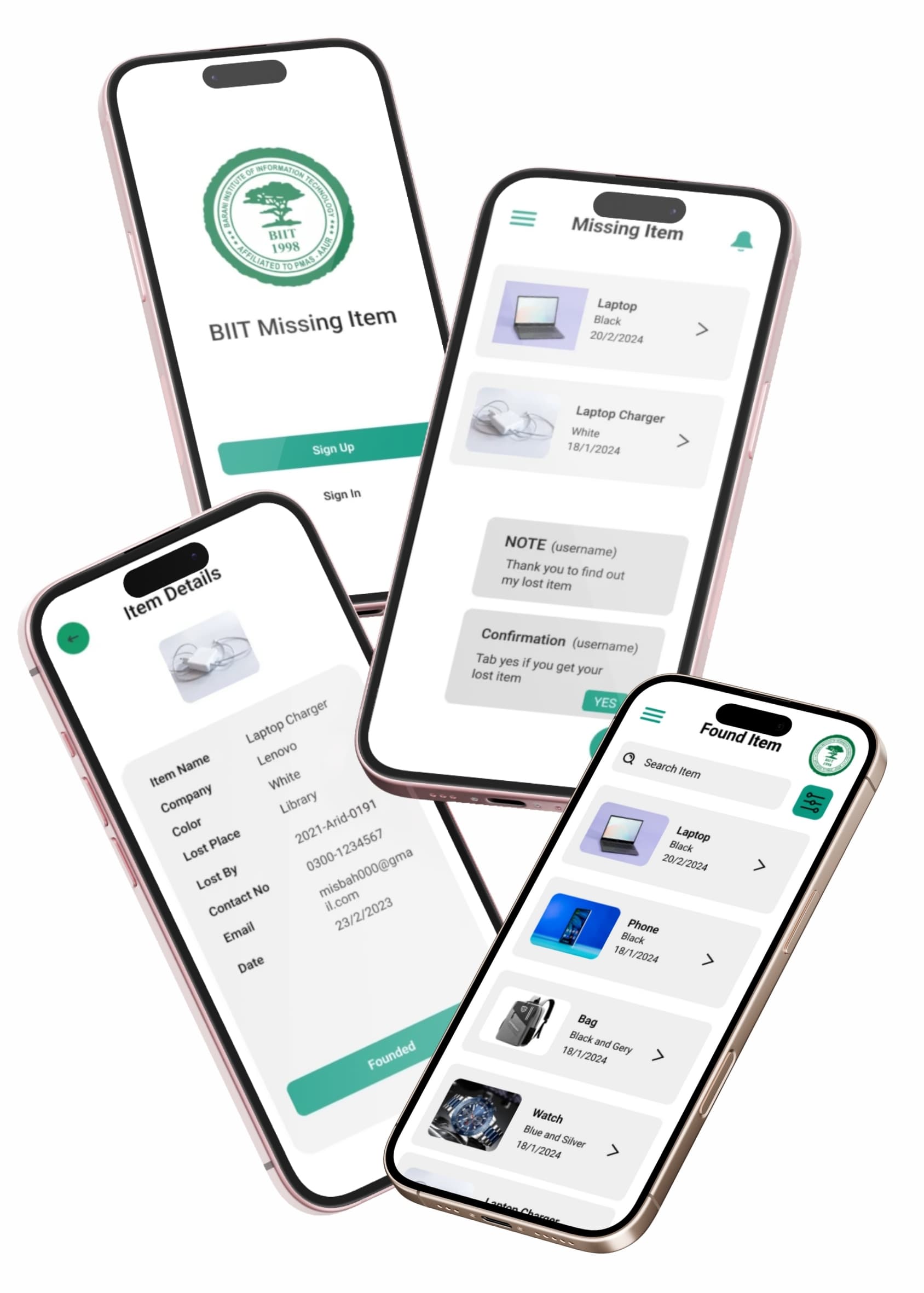 BIIT Lost & Found App UI/UX — screen 1