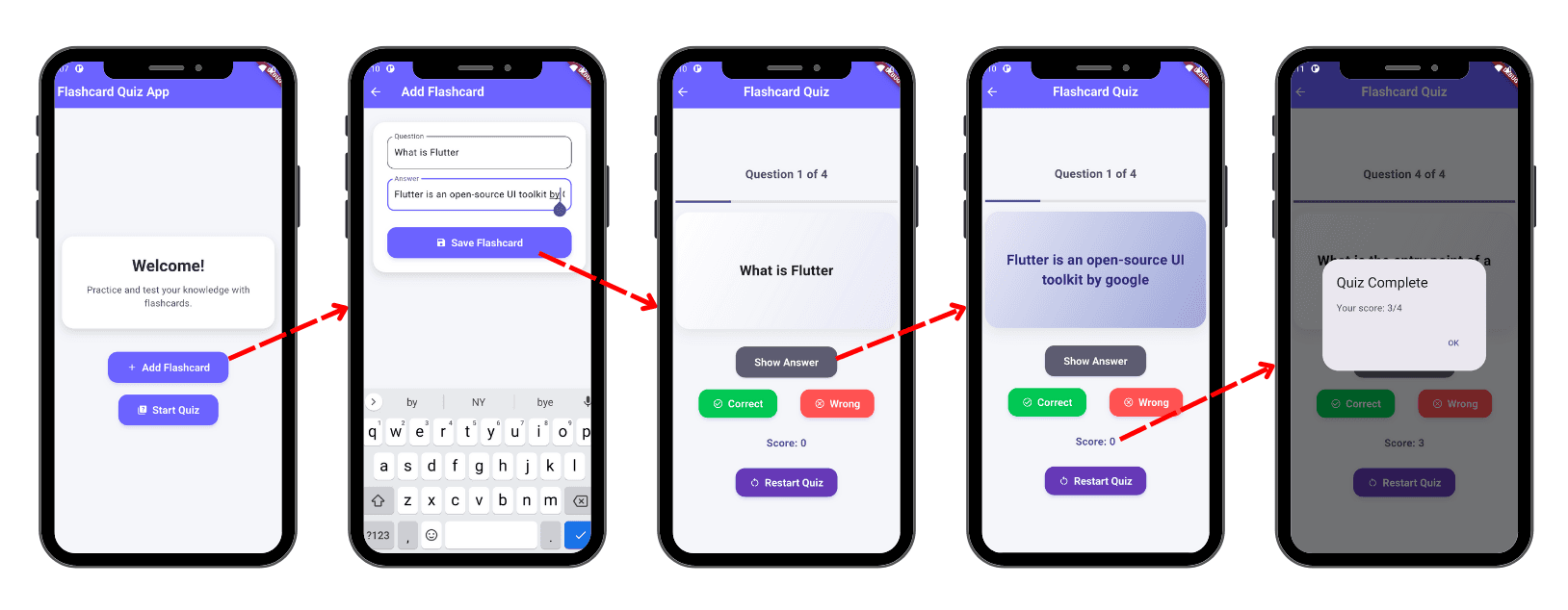 Flashcard Quiz App — screen 1