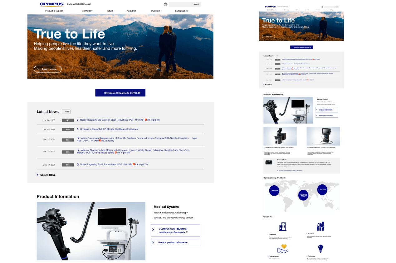 Olympus Website Clone — screen 1
