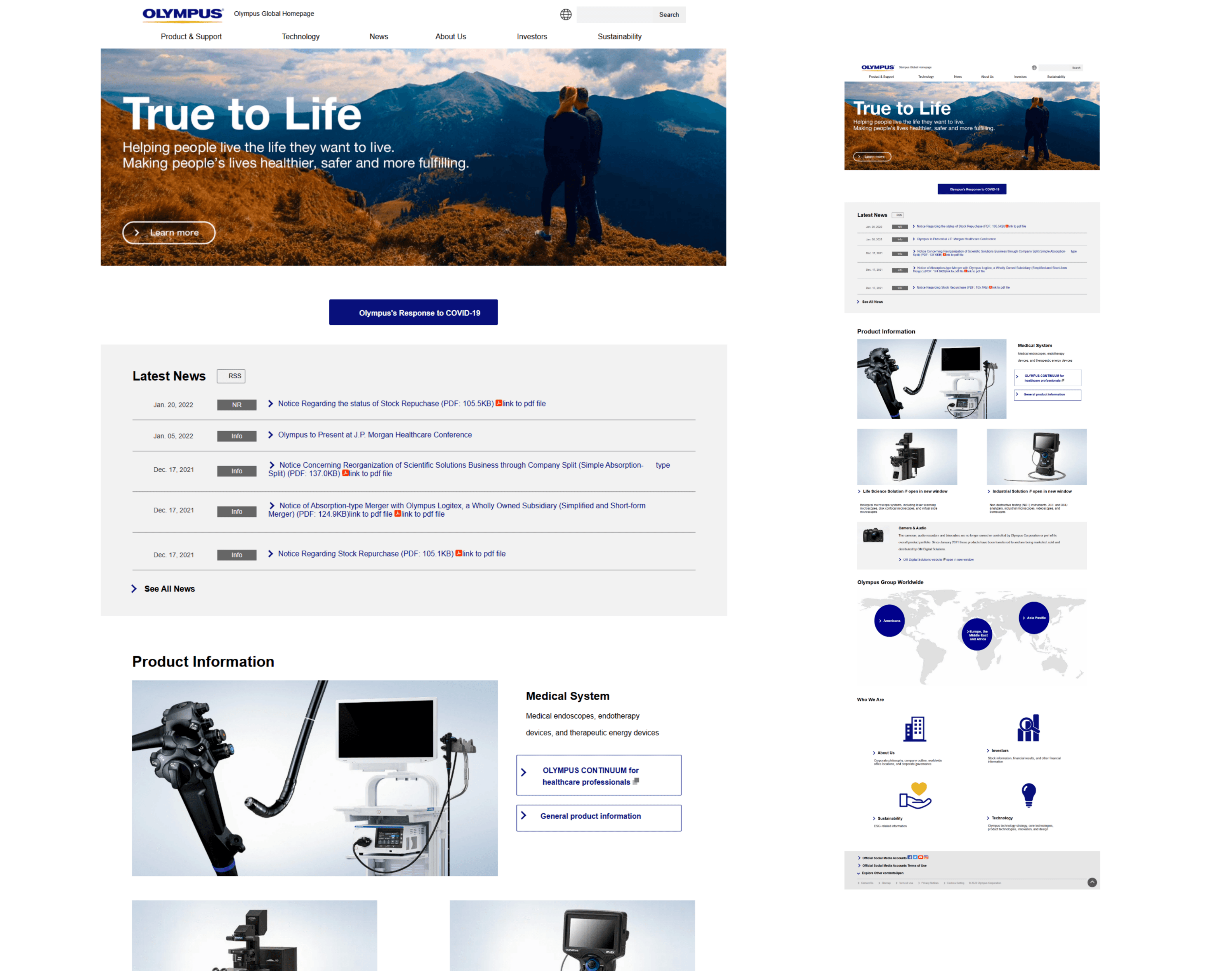 Olympus Website Clone — screen 2