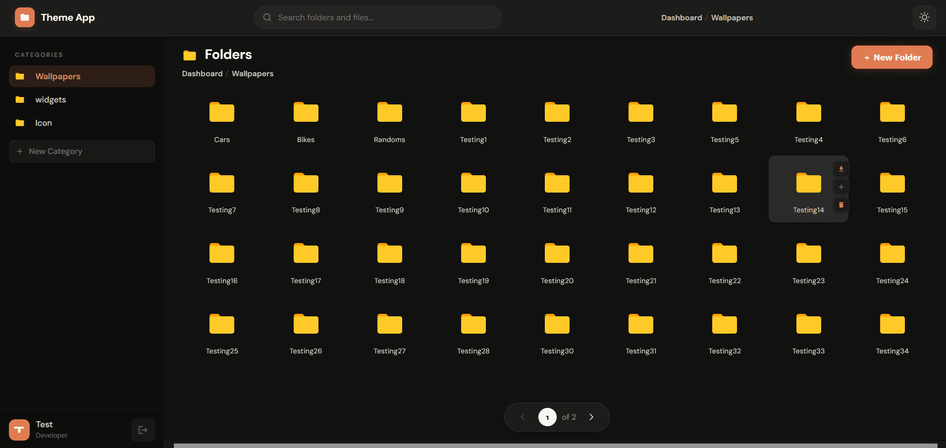 Theme Marketplace Admin Panel — screen 2
