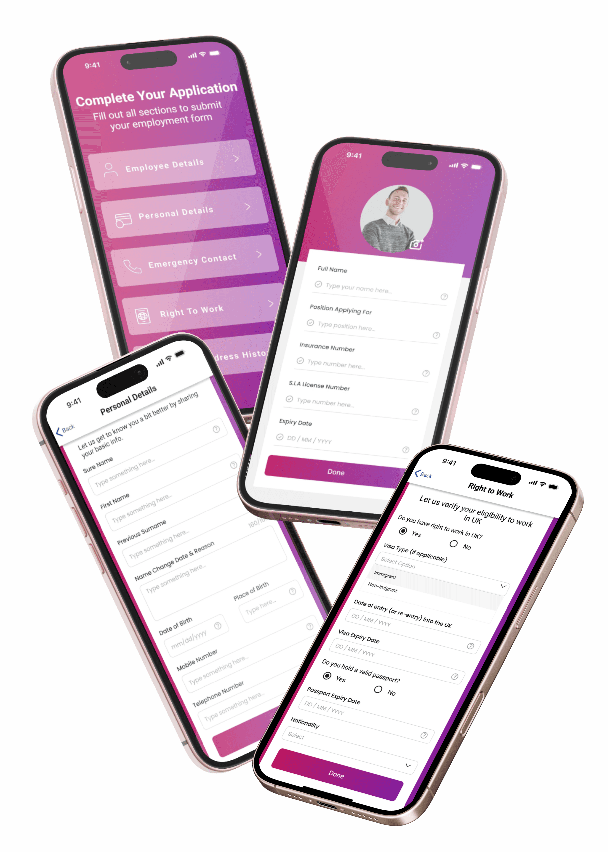 Employment Application UI/UX gallery 1